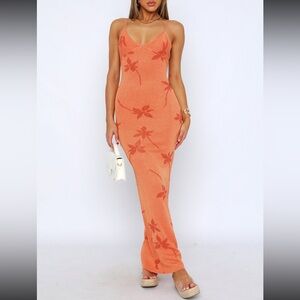 Trust issues maxi dress orange